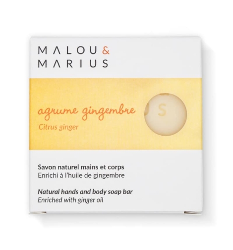 Savon naturel corps et mains parfum agrume gingembre