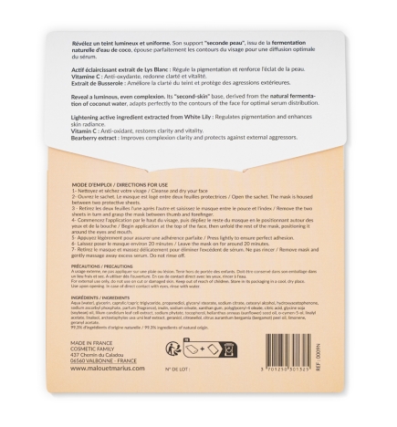 Masque visage anti oxydant et éclat, anti-taches, teint frais