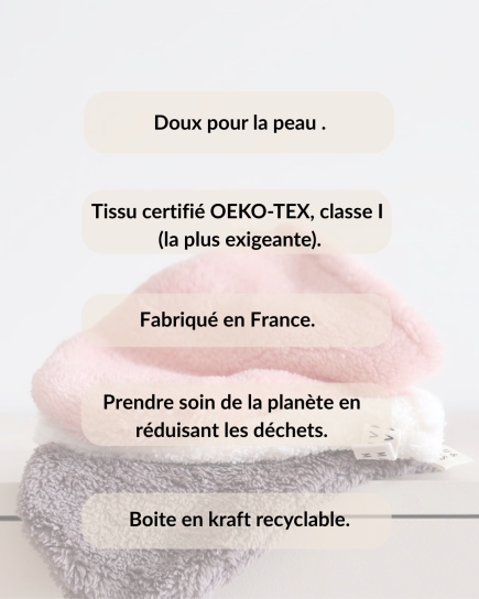 Gant démaquillant à l'eau uniquement / lavable réutilisable / taupe