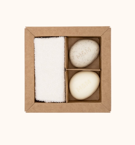 Coffret mini savon masque lait de chèvre et exfoliant visage / naturel