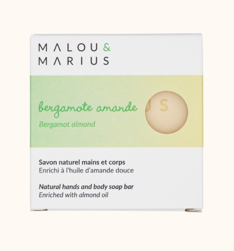 Savon Solide Corps Naturel / Huile d'Amande Douce -Bergamote