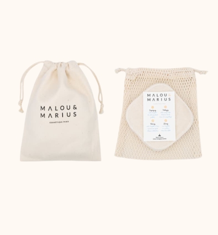 Kit lingettes réutilisables et lavables en coton bio double face