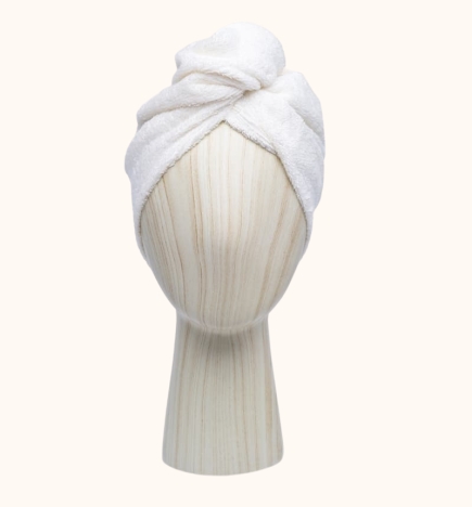 Serviette cheveux turban / ultra absorbante / fibres de bambou / écrue