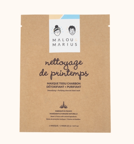 Masque au charbon en tissu purifiant et détoxifiant anti imperfection