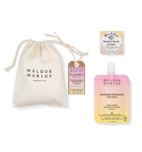 Duo crèmes mains et baume lèvres / 100% naturels / parfum tiaré