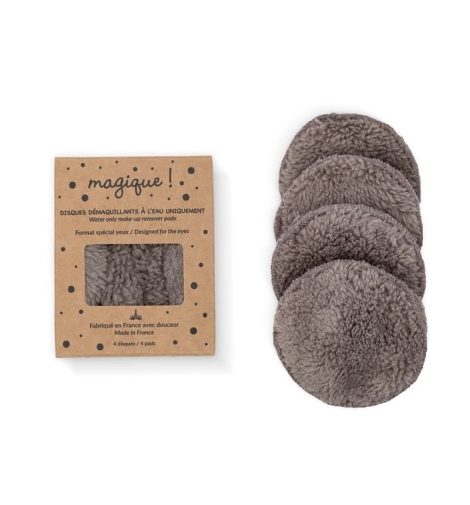 Lingettes lavables démaquillantes à l'eau uniquement / couleur taupe