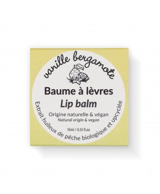 Baume à lèvres Vanille Bergamote 100% naturel végan.