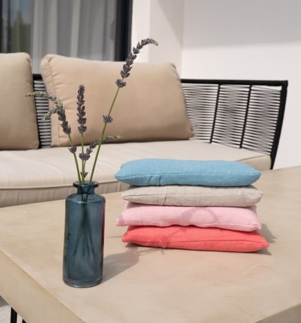 Coussin lesté / apaisant relaxant / garni chanvre lavande / lin beige