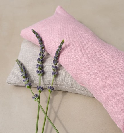 Coussin lesté / apaisant relaxant / garni chanvre lavande / lin beige