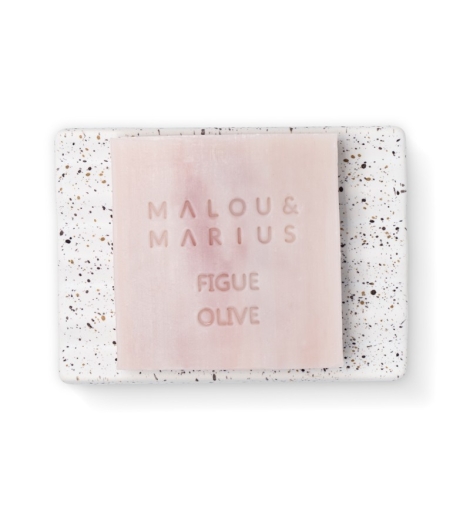 Porte savon céramique recyclée / banc moucheté