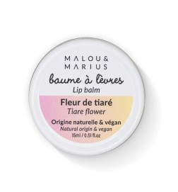 Notre baume à lèvres est 100 % d'origine naturelle et végane. Parfum naturel fleur de Tiaré.